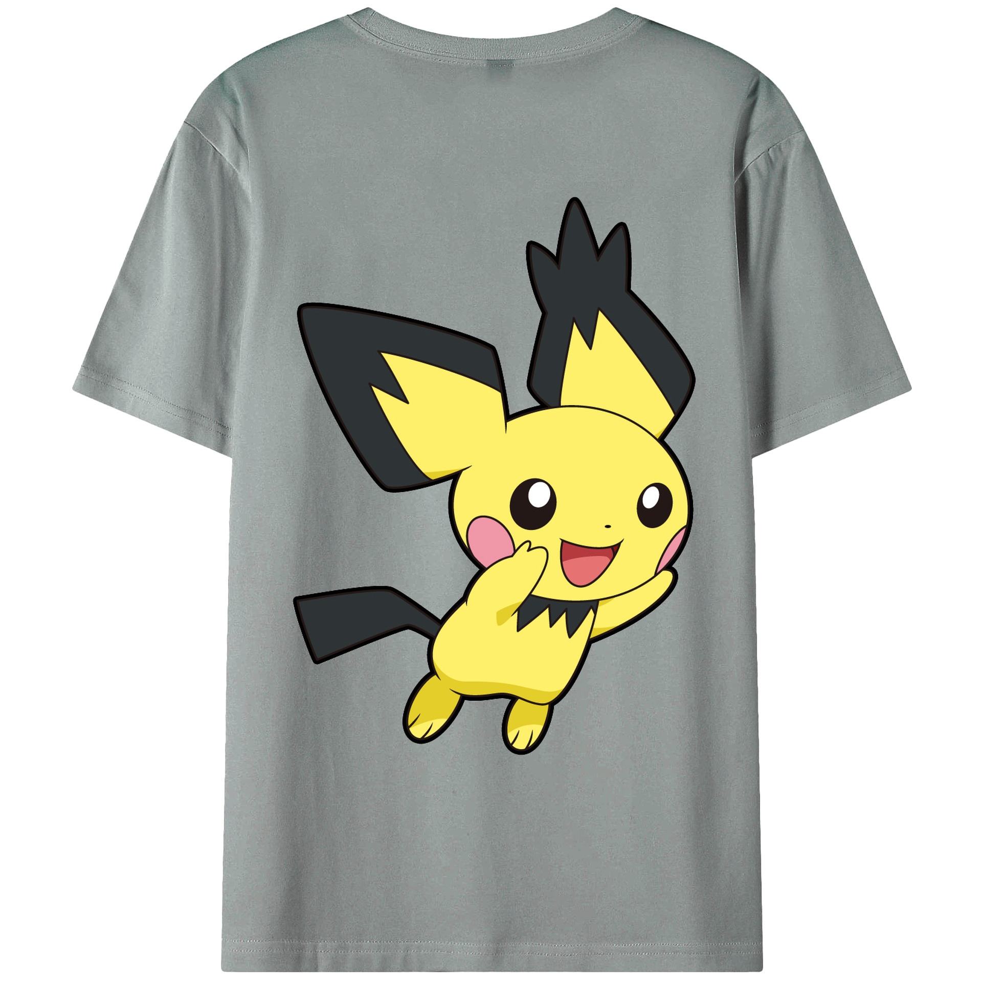（画像用） ポケットモンスター Pokémon 綿100％ メンズ半袖Tシャツ（バックプリント） 通気性